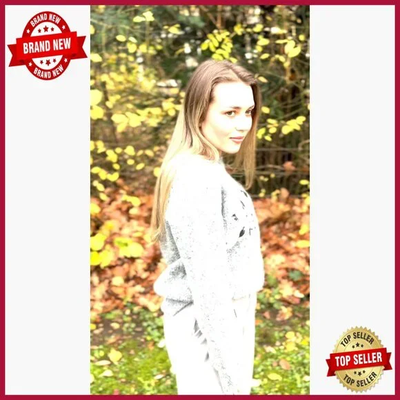 Wool Blend Fair Isle Crewneck Sweater Relaxed Fit Long Sleeve Pullover - Picture 4 of 5